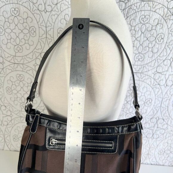 Nine West Brown Geometric Jacquard Small Shoulder Bag‎ - Picture 10 of 11